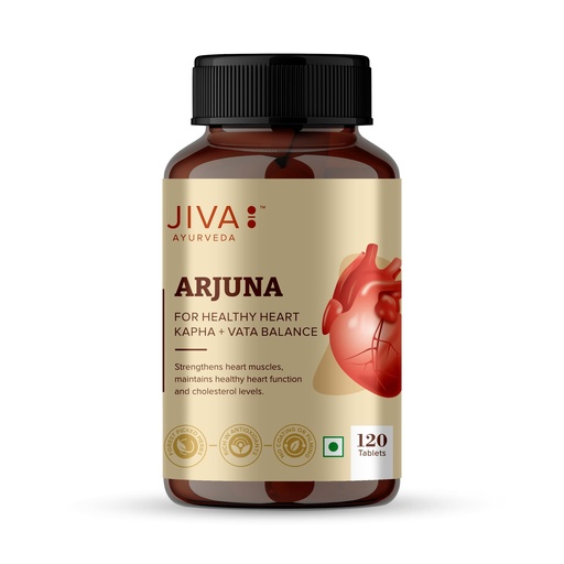 [BRSRAAL7OIPGMFD6] Jiva Arjuna Tablets (120 Tablets) | Ayurvedic Heart Health Support | Helps Manage Blood Pressure & Cholesterol | Made from Arjun Ki Chaal | No Added Fillers or Chemicals | pack of 1