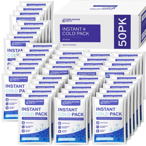 [BRSROZYPOQHAAD32] 50 Pack Instant Ice Packs for Injuries, Disposable Instant Cold Pack