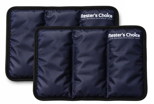 [BRSRGEIOCABGCYLU] Rester's Choice 2 Pack Reusable Gel Ice Packs for Injuries – Flexible Cold Pack for Pain Relief & Swelling, Stays Cold Longer, Medium 7” x 12”, for Knee, Back, Shoulder (Dark Blue, 2 Pack, 7x12)
