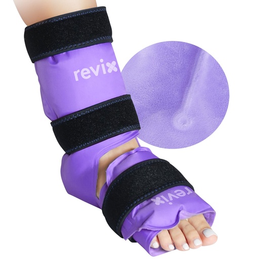 [BRSWYHA2C4BQ4HTJ] REVIX Ankle Ice Pack Wrap, Reusable Foot Cold Pack, Purple | Ankle Ice Wrap with Soft Plush Lining, Flexible Gel for Plantar Fasciitis, Achilles Tendonitis & Post-Workout Recovery