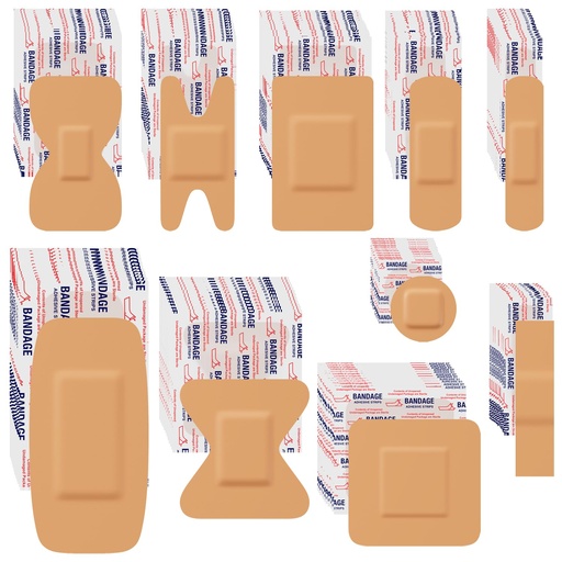 [BRSREGT7BEOQA33O] Assorted Bandage Variety Pack - 800 Pcs, FSA-HSA Eligible Waterproof & Breathable Large Adhesive Bandage Bulk Pack for First Aid Supplies and Wound Protection (10 Styles)