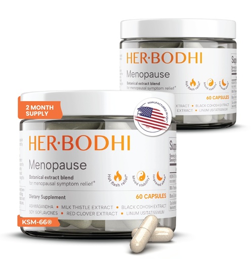 [BRSRAEIHDIPWAYL3] Her Bodhi Meno- Menopause Hormonal Balance for Women, Estrogen Soy Isoflavones Menopause Supplement for Women, Ashwagandha, Black Cohosh Hot Flashes Menopause Relief, Night Sweats Relief 120Caps