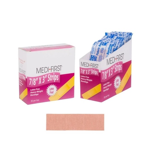 [BRSWIYL6DMAQG3LC] Medique Products 61450 Extra Heavy Weight Latex Free Flexible Woven Strip Bandages, 7/8-Inch by 3-Inch, 50 Per Box