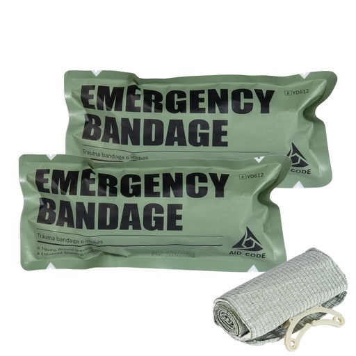 [BRSRACQKCR7BS3DB] 6" Israeli Style Emergency Bandage, Compression Trauma Wound Dressing, Combat Tactical First Aid Kit IFAK Supplies, 2 Count