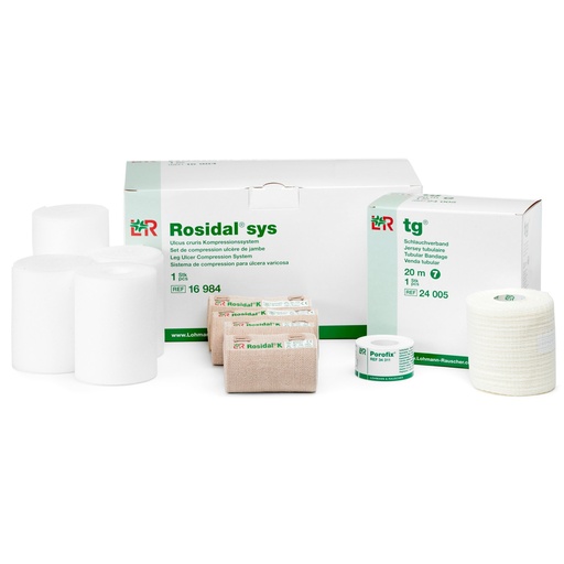 [BRSWGZLQAB6Q2FY7] Lohmann & Rauscher Rosidal Sys Short Stretch Compression System, Full Bandaging Kit for Venous Ulcer Wrapping, Washable Compression Bandages Set