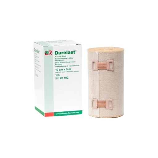 [BRSWGZLQAEHQYALH] Lohmann & Rauscher Durelast Extra Short Stretch Bandage, 10cm x 5m | Lohmann & Rauscher compression bandaging supplies for lymphedema, edema and everyday support needs