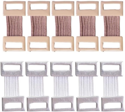 [BRSRAZAQAEIBGGYV] 10Pcs Coffee and White Bandage Clips Replacement Elastic Bandage Wrap Stretch Metal Clips Fixation Clamps Kit Hooks Bandage Wrap Clips Bandages and Bandaging Supplies