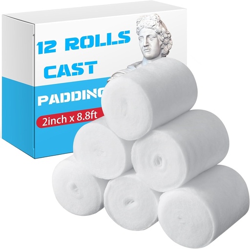 [BRSREGILBEMGMYLK] 6 Rolls Cast Padding, Soft Cotton Padding Bandage Cast Use with Plaster Cloth Gauze Bandages for Halloween Wrap Bandages Art Projects Body Casts Hobby Craft, Individual Pack Bandage Wrap Rolled