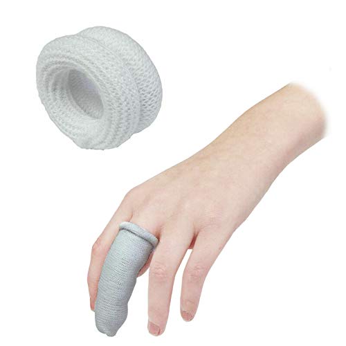 [BRSWYFA3PIFAEHLG] Finger Bandage, First Aid Tublar Bandage Finger Bobs Cots Buddies Dressings 15x600mm for Use Beneath A Finger Cot (Pack of 10, White Colour)