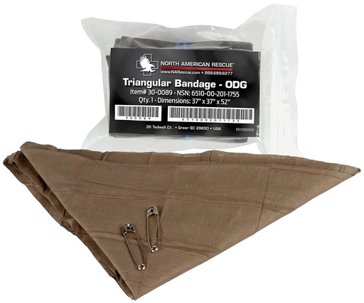 [BRSWKFDQBYDBQH36] North American Rescue Triangular Bandage NAR Cravat Bandaging | First Aid Muslin Cloth with Safety Pins for Injuries, Wounds, Fractures, Dislocations, Sling