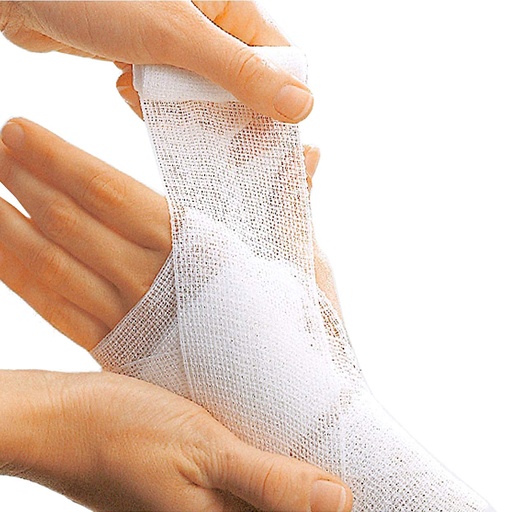[BRSWGZLQAECAG33H] Lohmann & Rauscher Mollelast, Conforming Open-Weave Gauze Bandage, 6cm x 4m, Box of 20 Rolls