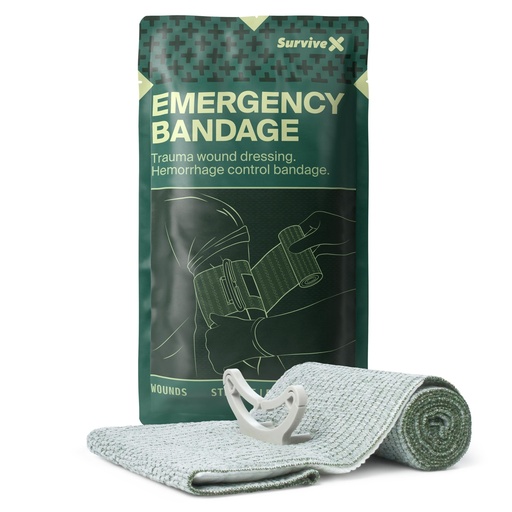 [BRSRAFQQO4NQK3TA] SurviveX Israeli Pressure Bandage 6" - Emergency Trauma Dressing, 1-Pack | 6-Inch sterile trauma bandage, Rapid hemorrhage control, Combat-tested design, Vacuum-sealed packaging, 5-Year shelf life