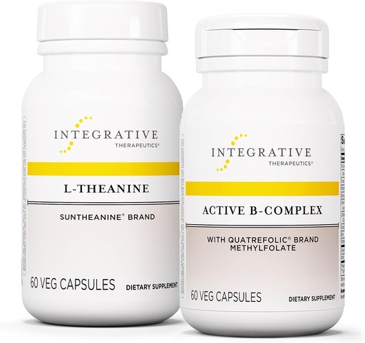 [BRSROCY3OIBRAET4] Integrative Therapeutics Bundle with Active B-Complex, 60 Capsules & L-Theanine, 60 Capsules - Active B-Complex to Support Energy Metabolism with 8 B-Vitamins* - L-Theanine to Support a Relaxed State*