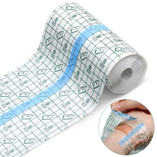 [BRSWY2YOCUMQK232] Transparent Dressing Adhesive Bandage Waterproof Bandage Clear Adhesive Bandages Stretch Tape for Tattoos Swimming(6 x 197 Inch)