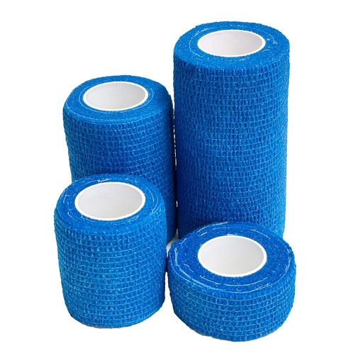 [BRSREHTYOJ7WEETG] 16-Roll 4-Size Self Adhesive Bandage Wrap Set (1, 2, 3, 4 inch x5 Yards) - Professional Elastic Athletic Tape for Medical Bandaging, Sports Support, Home & Pet Care - Blue