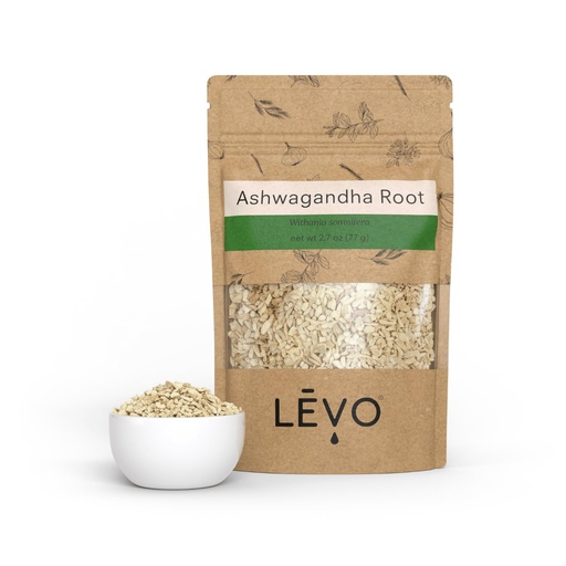 [BRSREAL7B4MAMYAZ] LEVO Organic Ashwagandha Root – Adaptogenic Herb for Infusions, Ayurvedic Botanical – USA Compatible, Compatible, Hand-Selected – 77g