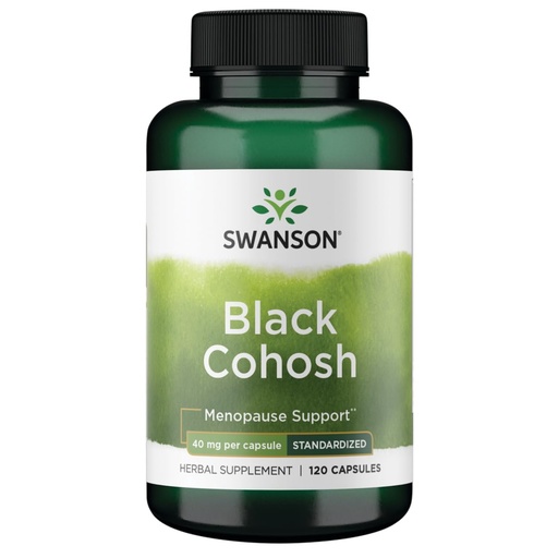 [BRSWIAQ7OAOW2FLA] Swanson Black Cohosh Standardized 20 mg, 120 Capsules | Promotes Hormonal Balance and Eases the Transition into Menopause, Standardized to Minimum Triterpene Glycosides