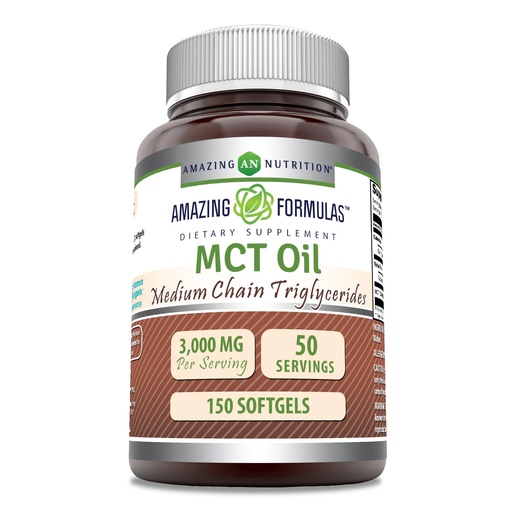 [BRSREZTQOYIAACY2] Amazing Formulas MCT Oil Supplement | 1000 Mg per Serving | Softgels | Non-GMO | Gluten-Free | Made in USA (1 Pack, 150 Count)