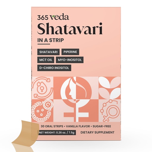 [BRSRGZ3QCAIGE3DF] Shatavari Strips | MCT Oil | Women’s Wellness | Hormonal Balance | Myo-inositol | Chromium Picolinate | Ayurvedic Adaptogen for Vitality & Fertility | Mood Enhancer | 30 Oral Strips
