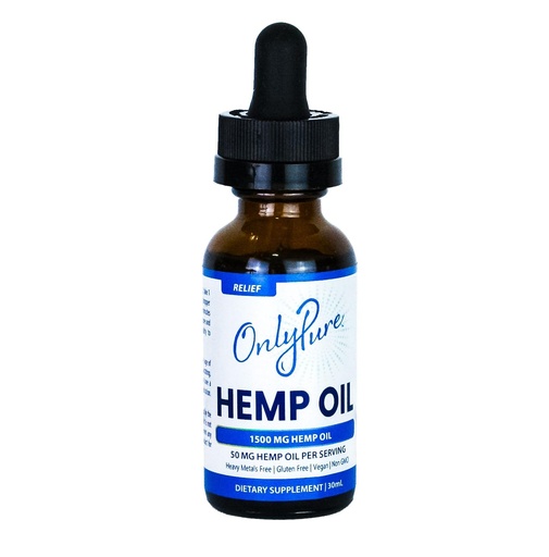 [BRSROGL3CF7RGFA2] Relief Hemp Oil Extract Drops, 1500 mg, Supports Daily Overall Health, Wellness, Sleep & Relaxation, All Natural with MCT Oil, Non-GMO & Vegan, 30 mL (30 Servings)