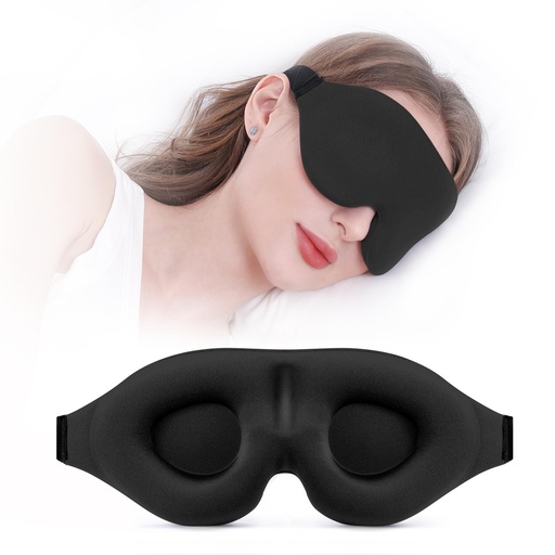[BRSWGA37CQCQY3DH] YIVIEW Sleep Mask for Side Sleeper, Light Blocking Zero Pressure Blindfold | Soft Breathable Eye Cover for Women Men, 3D Sleeping Eye Mask Black, Relaxing Travel Essential, Adjustable, Flight Nap