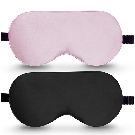 [BRSWY2TYOQAWEEL6] BeeVines 100% Mulberry Silk Sleep Mask, Light Blocking Eye Masks (2 Packs) | Natural Pure Silk Eye Shade, Real Silk Eye Cover for Sleeping, with Adjustable Strap, Reduces Puffy Eyes, Traveling Gifts