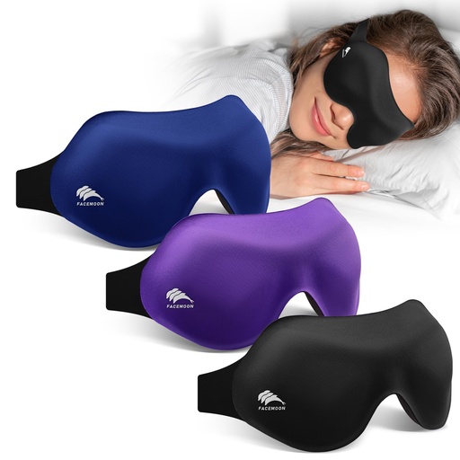 [BRSRACQCC4CWO2TZ] 3 Pack Sleep Masks for Side Sleepers, True Blackout 3D Eye Mask for Sleeping, Zero Eye Pressure, Lash-Friendly, Adjustable Soft Eye Cover for Women Men, Travel Night Blindfold