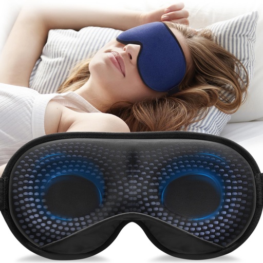 [BRSROYAKDMFB42DZ] YFONG Weighted Sleep Mask for Women Men, 3D Light Blocking Eye Mask, Blue | 4.2oz/120g, Pressure Relief, Zero Eye Pressure, Night Sleeping Mask, Adjustable Strap, Eye Cover, Blindfold for Travel, Nap