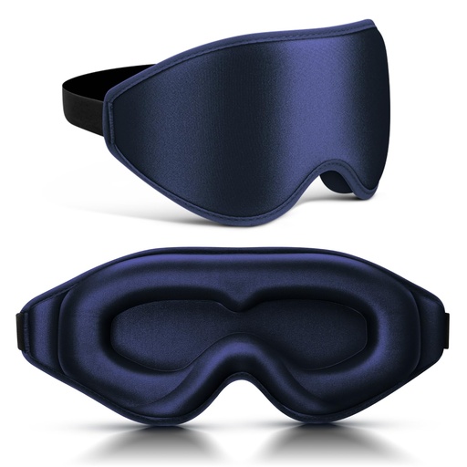 [BRSRAEIOOIJQKFY3] 99% Fully Block Out Light Eye Sleep Mask, 3D Deep Contoured Eyes Cover Zero Pressure, Long Lash Extension Eyes Mask with Adjustable Straps for Sleeping Travel Home Nap Rest Women Men (Dark Blue)
