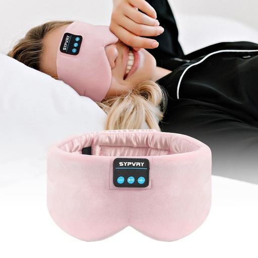 [BRSROHTQPMIBY3TF] Sleep Mask Bluetooth 5.4 Headphones Soft Wireless Headband Eye Mask Blackout with Microphone (Pink)