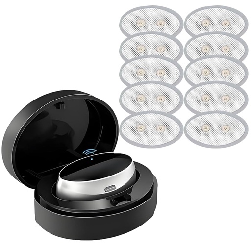 [BRSROATRO55BG3AV] Deep Sleep Training Device Intelligent Throat Massager with Replacement Disposable Gel Patches for Improving Sleep Quality, 1 PCS (Patch＋Device)