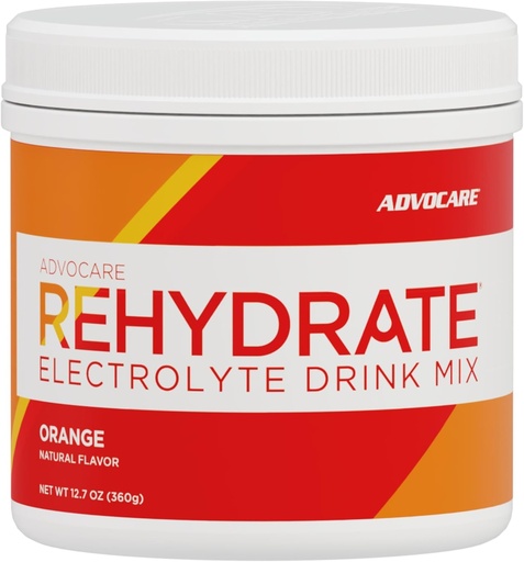 [BRSWGYAPOEPRYEQ3] AdvoCare Rehydrate - 電解液ドリンクミックス - マグネシウム、ナトリウム、カリウム、カルシウム - 酸化防止&アミノ酸強化 - 水和と回復をサポート - オレンジ、12.7 oz