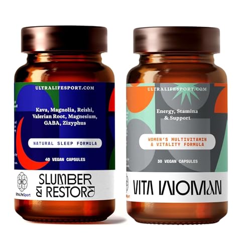 [BRSRGFD3CEBAI235] Women's Sleep & Multivitamin Bundle - Vegan | Slumber & Restore Natural Sleep Supplement + VITA Woman Multivitamin, Vegan, Non-GMO, Valerian, Reishi, K2 MK-7, B-Complex