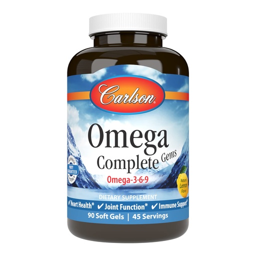 [BRSWIZYDOIDQ2ETE] Carlson - Omega Complete Gems, Omega-3-6-9, Wild Caught, Sustainably Sourced, Heart Health, Joint Function & Immune Support, 90 Softgels