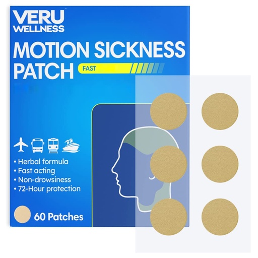 [BRSRMHQ5OYPBUA3L] Veru Wellness Motion Sickness Patch - Herbal Travel Patch, 60 Count | Easy To Apply