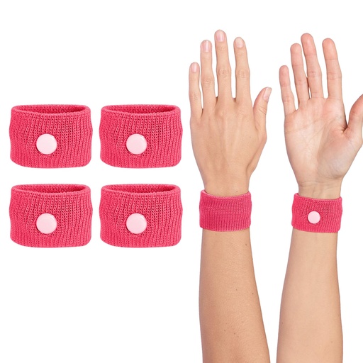 [BRSROBA7CJ5AYFDF] Motion Sickness Wristband, Anti-Nausea Acupressure Wrist Band for Nausea Relief, Dizziness and Vomiting from Car Sea Boat Flying Travel Sickness for Adults and Kids (Rose Red, Large, 2 Pairs)