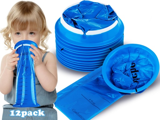[BRSROHQ5CMFBG2QU] Valchoose 12 Pack Kids Vomit Bags Disposable, 800ml Leak-Proof Emesis Bags | Hospital Grade Motion Sickness Bags for Car Kids Lifesaver, Portable Puke Bags for Car Sick, Chemo, Road Trip, AirPlane（Blue）