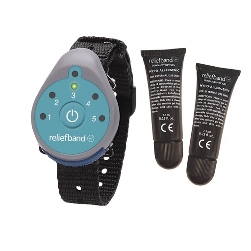 [BRSWGGQKCMIBUAL4] Reliefband Classic Wristband | FDA Cleared Relief for Motion Sickness (Car, Air, Train, Sea), & Morning Sickness | Drug Free (1 Extra Gel Tube)