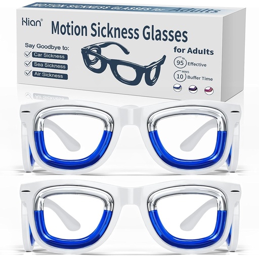 [BRSRA2YYCV6BA2T3] Hion 2 Pairs Adult Anti- Motion Sickness Smart Glasses, Ultra-Light Portable Nausea Relief Liquid Glasses, Carsickness Airsickness Seasickness Glasses, Kids Travel/Cruise Essentials