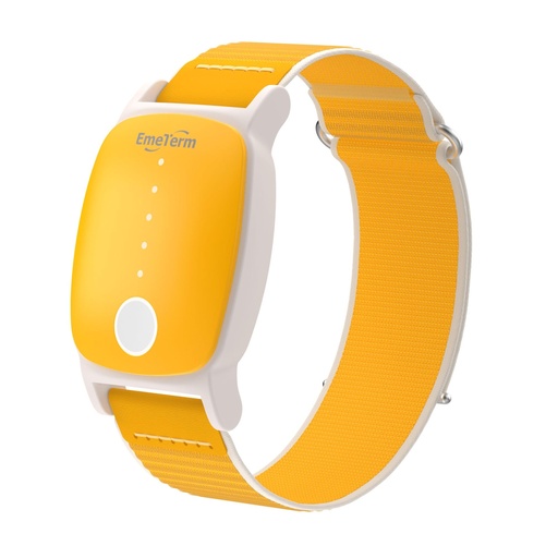 [BRSREAYLAUMWYGYZ] EmeTerm Explore for Kids FDA-Cleared Anti-Nausea Wristband IP68 Waterproof Morning Motion Sickness Relief Band Rechargeable Classic Strap Design Drug Free Non-drowsy Without Side Effects Sunny Yellow