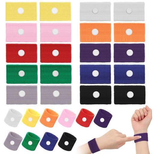 [BRSRMZDRBBYRGFLX] Cindeer 40 Pcs Motion Sickness Bands Anti Nausea Wristbands Kids Adults | Acupressure Relief, Adjustable Wristbands, Multiple Colors, Car Rides, Cruise Trips, Air Travel