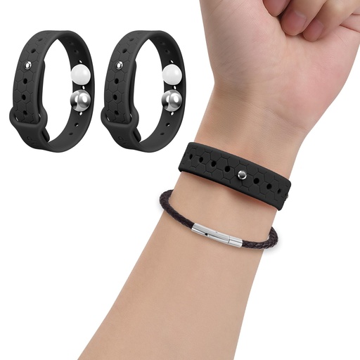 [BRSREAYZA55R4ADL] Motion Sickness Bands Sea Sickness Wristbands Acupressure Nausea Wristband Nausea Bands for Morning Sickness Relief Sea Bands for Motion Sickness Adult Cruise-(1 Pair Black)