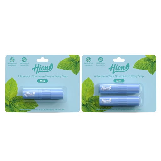 [BRSRGAL7OUBWGFIV] Hion Nausea Relief Inhaler 100% Natural Essential Oil,Dual-Use for Motion Sickness,Morning Sickness,Sea Sickness and Stress with Fast-Acting Relief,Mint,3 Pcs