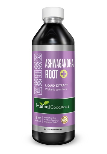 [BRSRACQ7CR6GGFA7] Herbal Goodness Organic Ashwagandha Root Extract Drops 12fl oz | Natural Calm, Mood Support Supplement, Non-GMO, Vegan, Adaptogenic, Fast Absorption