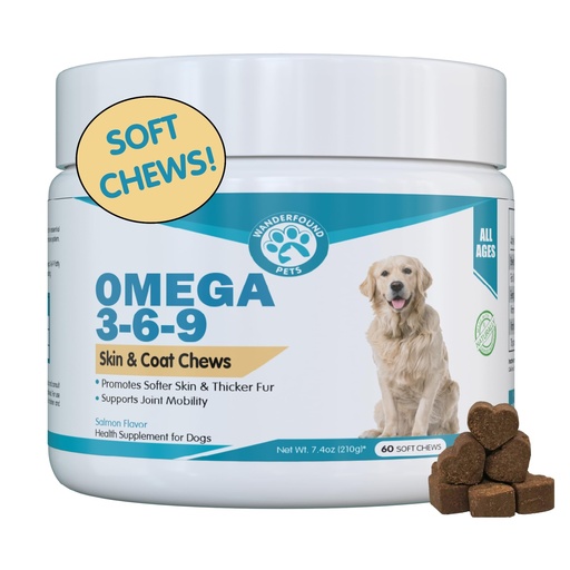 [BRSREYILBN4BOHQ4] Wanderfound Pets - Omega 3 for Dogs, Skin and Coat Fish Oil, Dog Itch Relief, Soft Chews