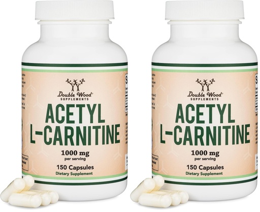 [BRSRGFI6A5YBA3L3] Acetyl L-Carnitine 1,000mg Per Serving, 150 Capsules (ALCAR for Brain Function Support, Memory, Attention, and Stamina) Acetyl L Carnitine that is Third Party Tested by Double Wood (Pack of 2)