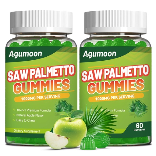 [BRSRGHTRA4JRGEL2] Saw Palmetto Gummies for Men, Saw Palmetto Supplement with Pumpkin Seed Oil | Biotin,Pygeum,Stinging Nettle for Men Wellness Support,Hormone Balance, Hair Health,Sugar Free, Vegan, 120ct
