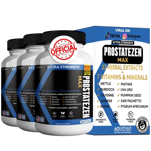 [BRSREZIOBUDQM33L] ProstateZen Max | Extra Strength Natural Herbal Prostate Support | 60 Veggie Capsules | Saw Palmetto, Pygeum, Nettle, Reishi, Maitake | Gluten-Free, Vegan (3)