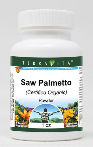 [BRSWGZACAAOWA334] Saw Palmetto (Certified Organic) Powder (1 oz, ZIN: 518714) - 3 Pack