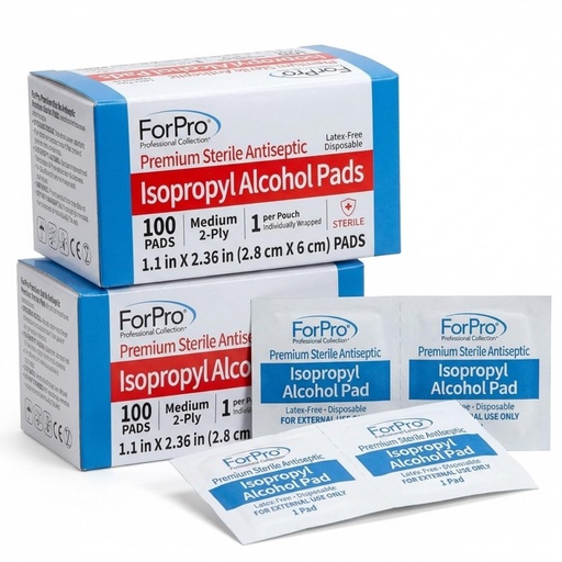 [BRSREFIYCQBQKELZ] ForPro Alcohol Prep Pads, 200-Count Sterile Alcohol Wipes Individually Wrapped, 70% Isopropyl, Medium 2-Ply Medical Grade Antiseptic Pads, Latex-Free, First Aid & Injection Prep, Gamma Sterilized